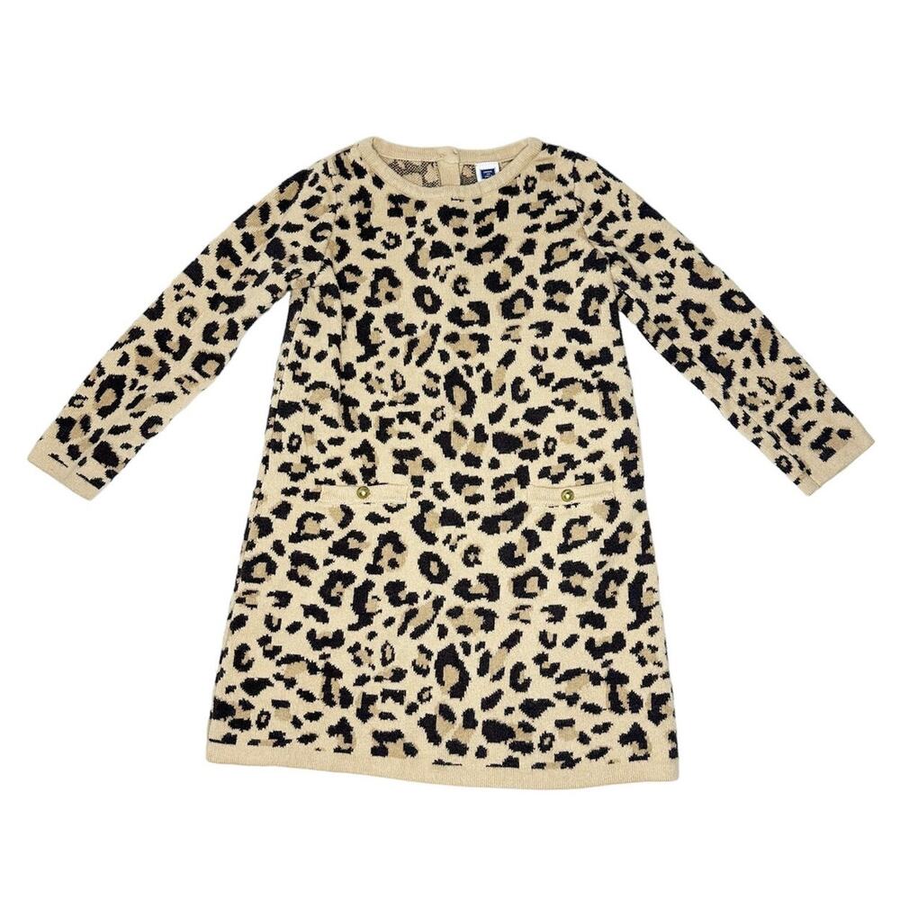 Janie and Jack Leopard Print Sweater Dress Size 3